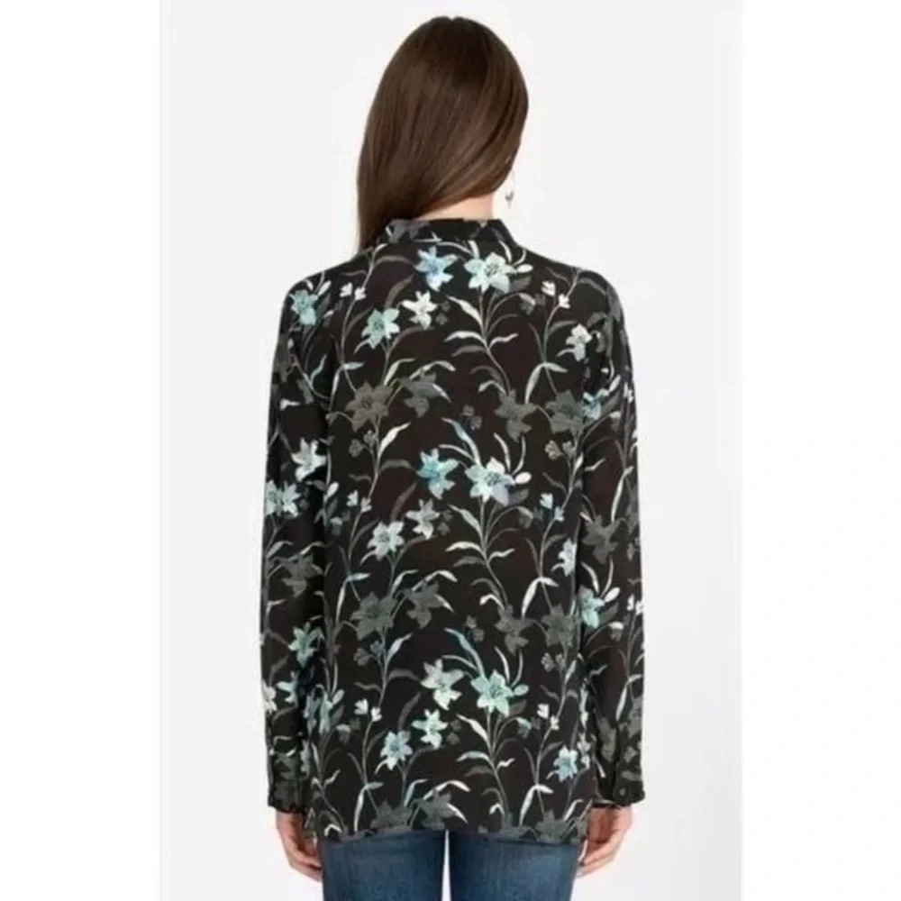 Johnny Was Biya Zabi Blouse Floral Print Silk Button Down Small - Picture 2 of 8